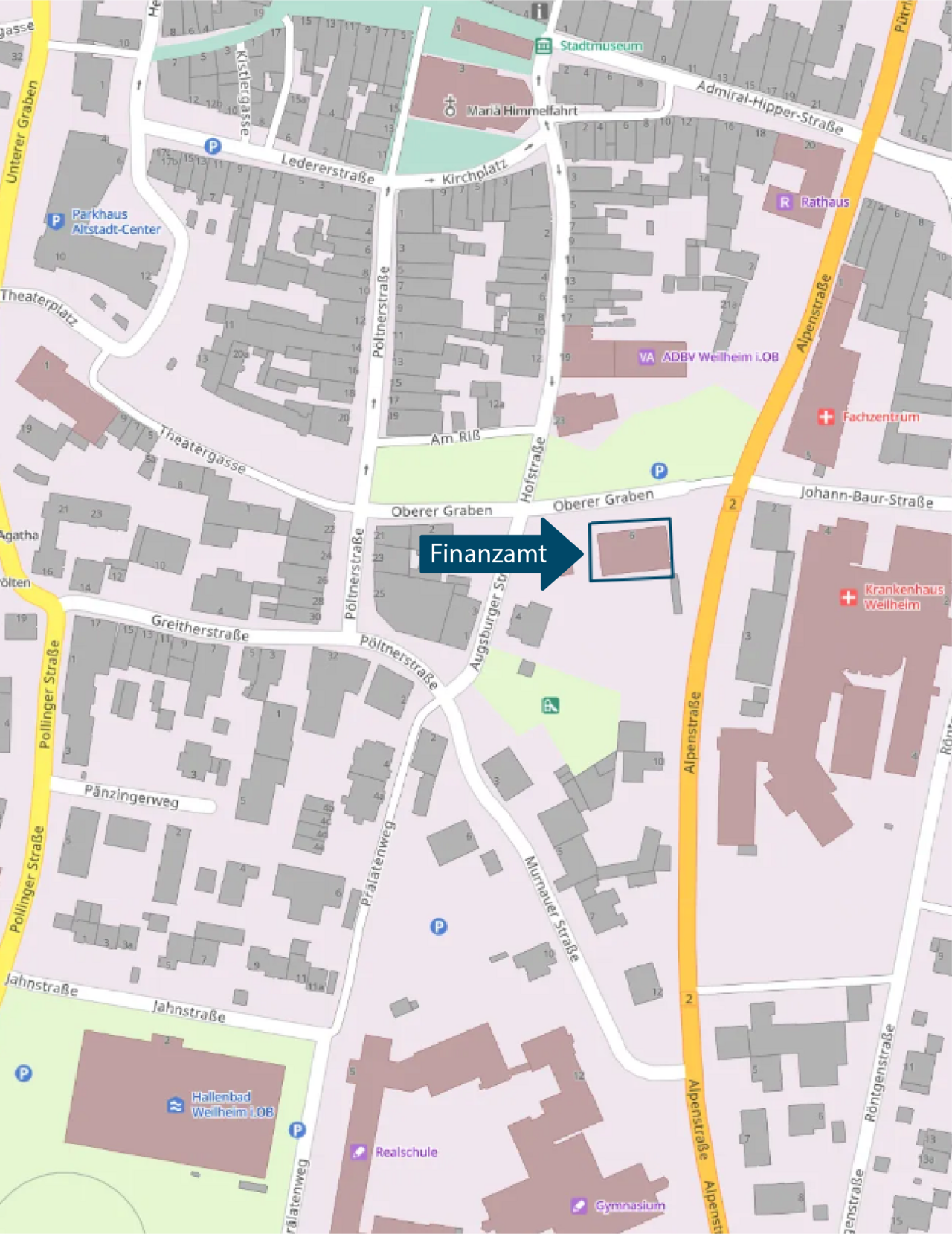  Stadtplan Weilheim, Oberer Graben